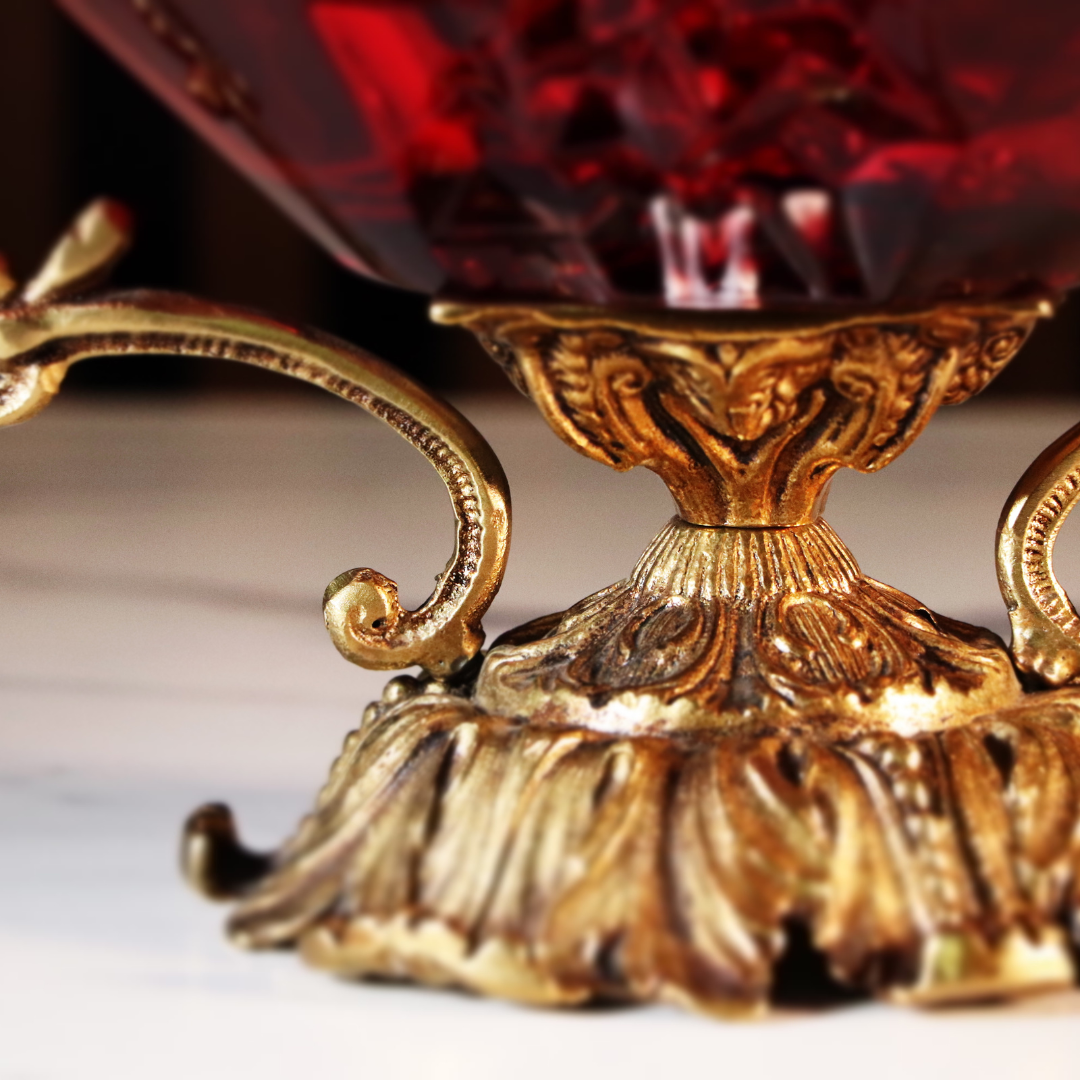 High-End Luxury Red & Gold Vase [Crystal]