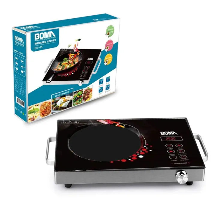 BOMA 2500W Electric Stove, Infrared Hot Plates Multifunction Digital Burner Induction Cooker Glass Ceramic Cooktop