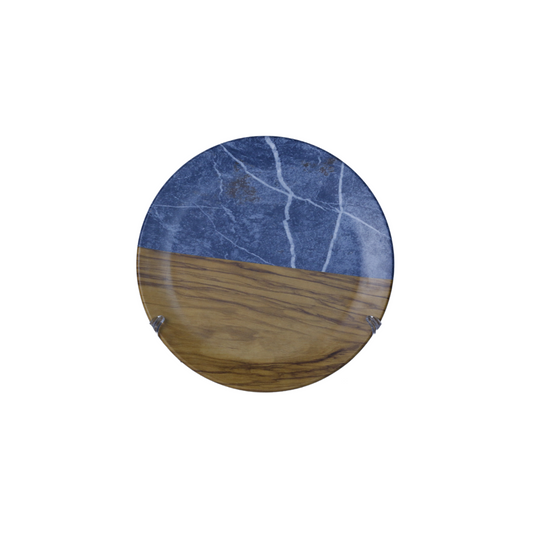 Melamine Dark Blue Wooden Plate [High Quality+]