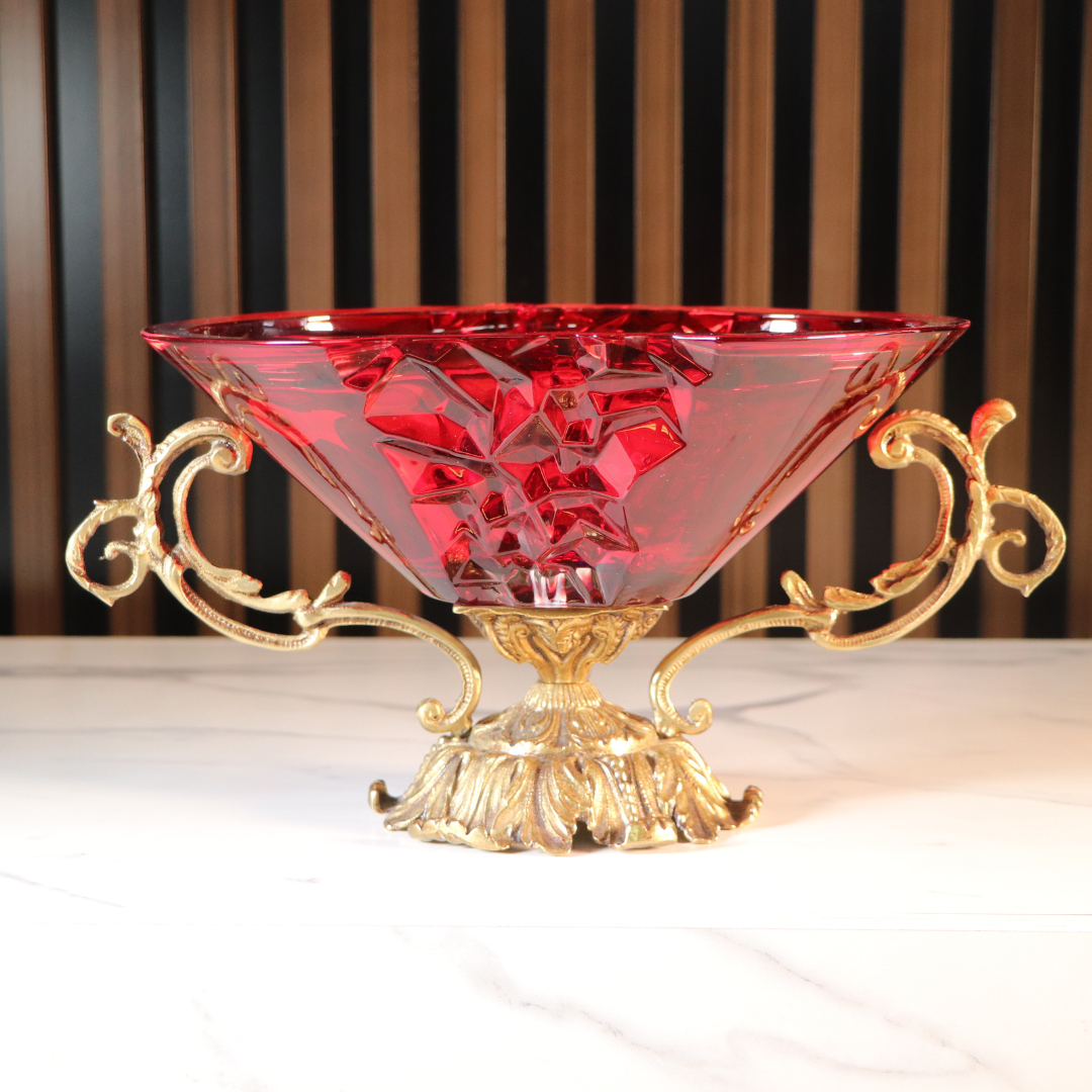 High-End Luxury Red & Gold Vase [Crystal]