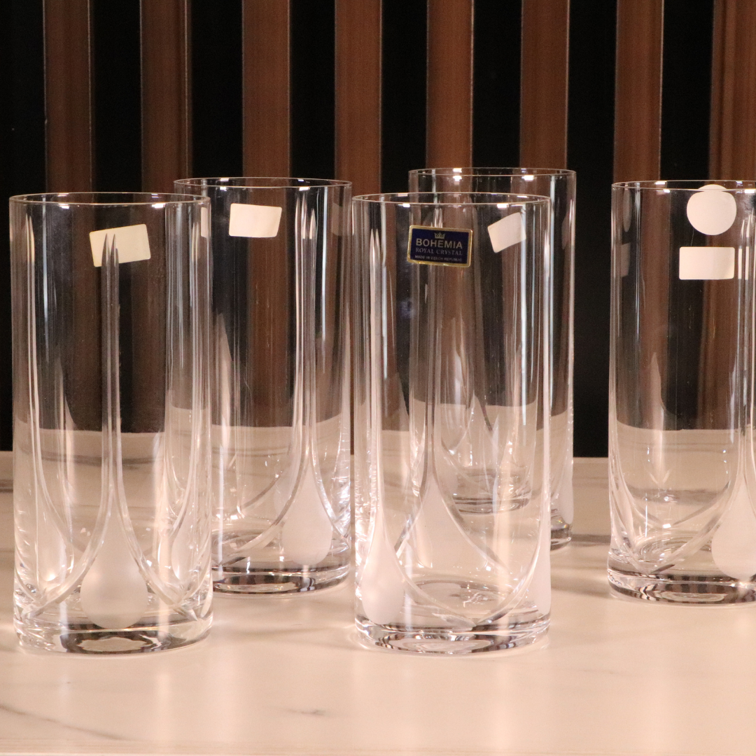 High-End Luxury Transparent Tall Water Glass 12 Pcs [Crystal]