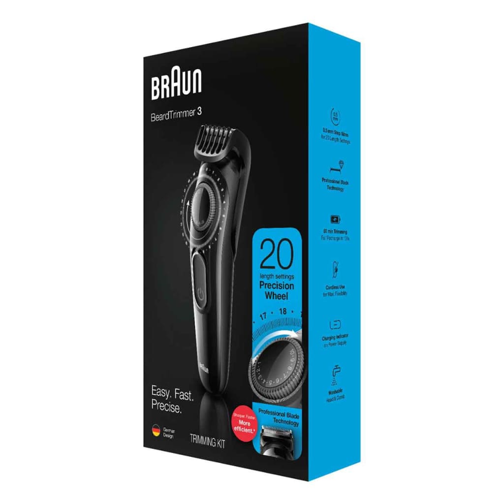 Braun Beard Trimmer 3 for Face and Hair Black/Grey