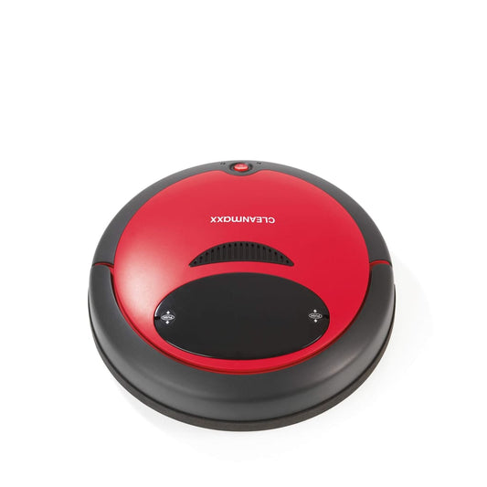 Cleanmaxx Robot Suction Cup with Floor Cloth 2-in-1 Robotic Vacuum Cleaner Automatic and Sensor-Controlled Vacuum Cleaner Floor Cleaning Red / Black-Royal Brands Co-