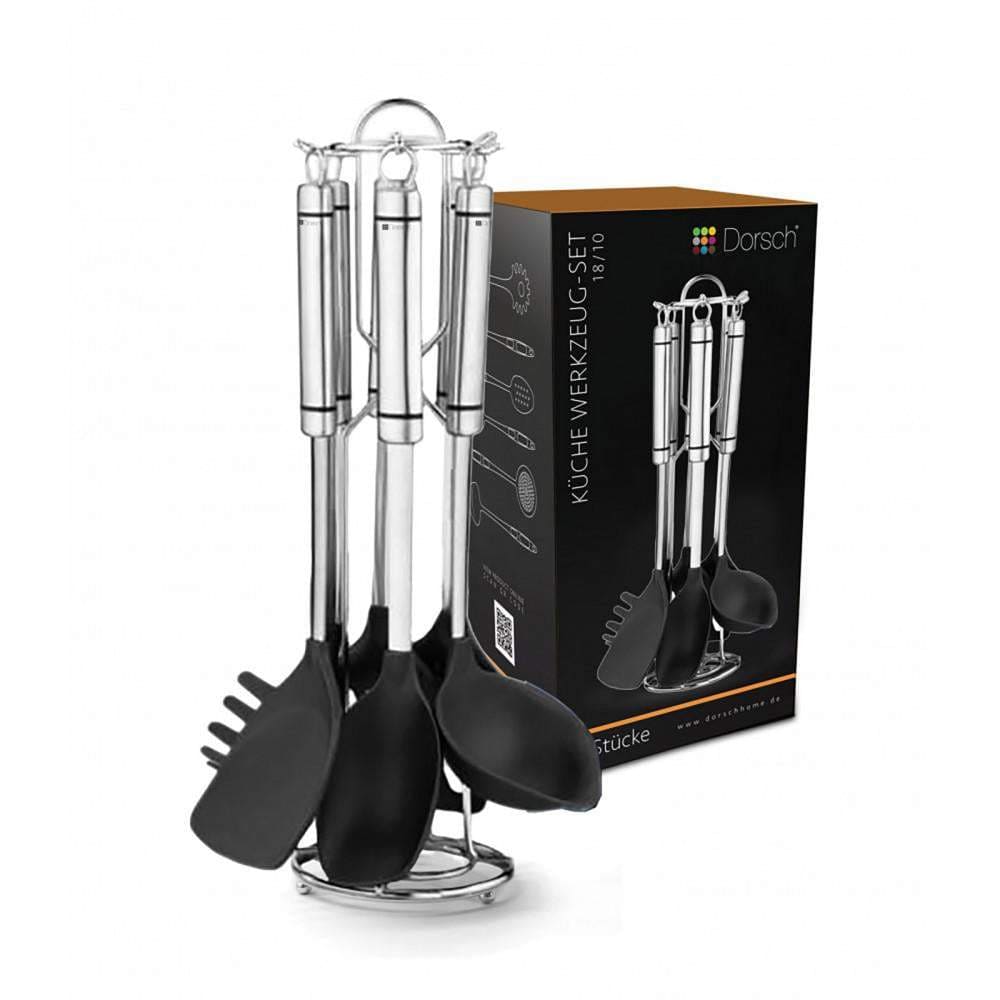 Dorsch 7 Pcs Black Utensils Set-Royal Brands Co-