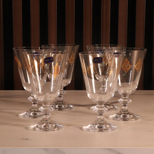 High-End Luxury Gold Wine Glass 12 Pcs [Crystal]