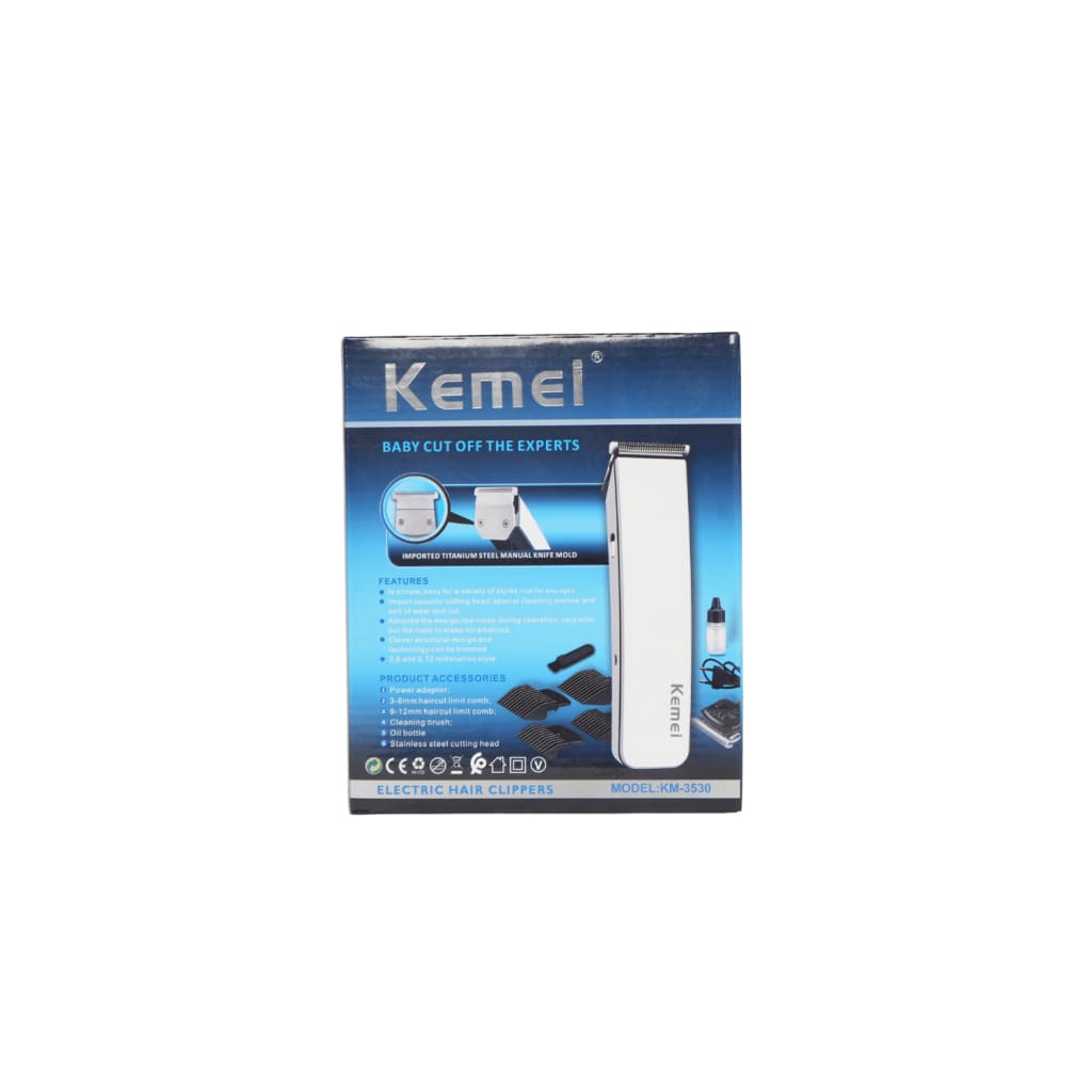 Kemei KM-3530 Rechargeable Hair Clipper With Carbon Steel