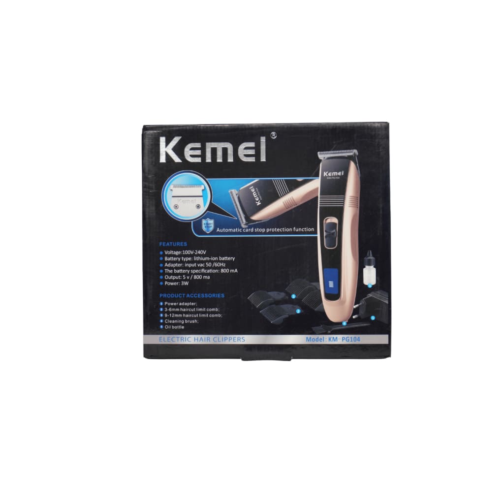 Kemei KM-PG104 Electric Hair Trimmer Clipper - Gold Black