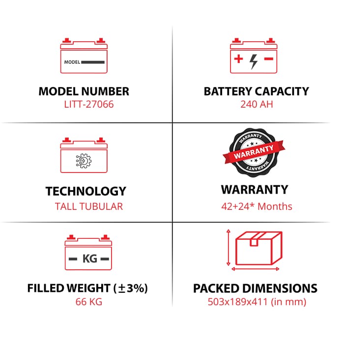 Leader LITT-200ah Inverter Battery