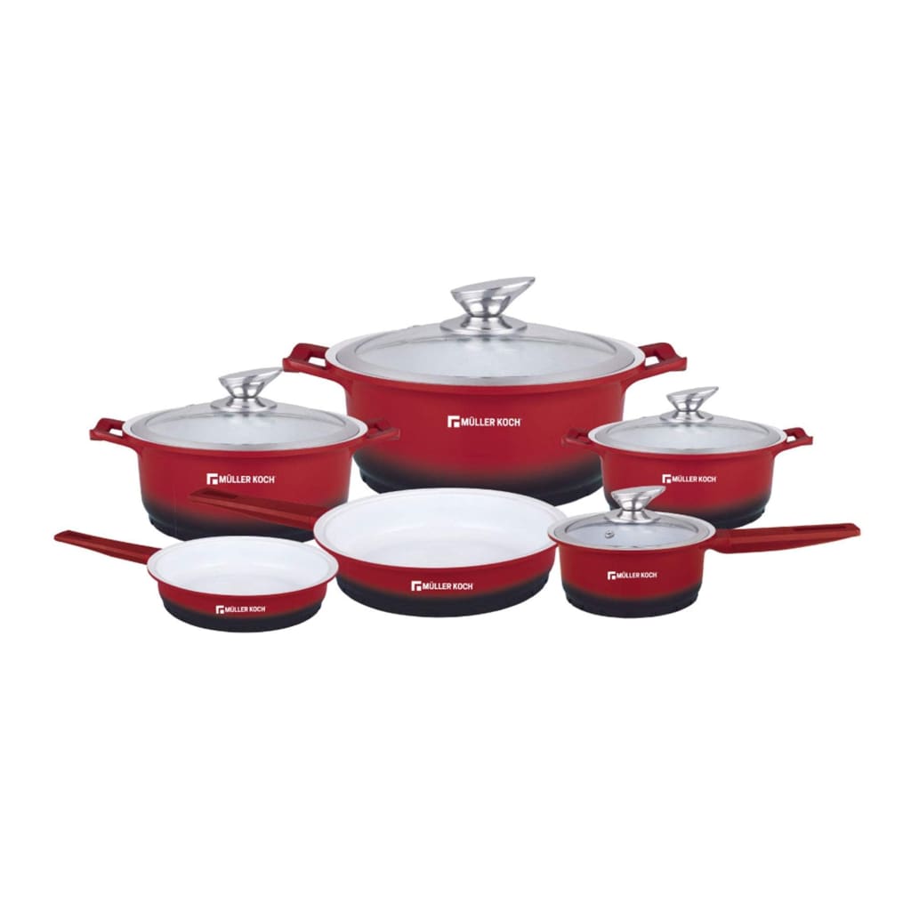 Muller Koch 10 PCS NON STICK CERAMIC COATING COOKING POT SET KITCHEN-Royal Brands Co-