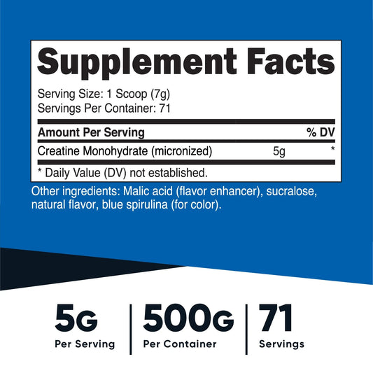 Nutricost Creatine Monohydrate Powder - 71 Servings Strawberry Kiwi 500g