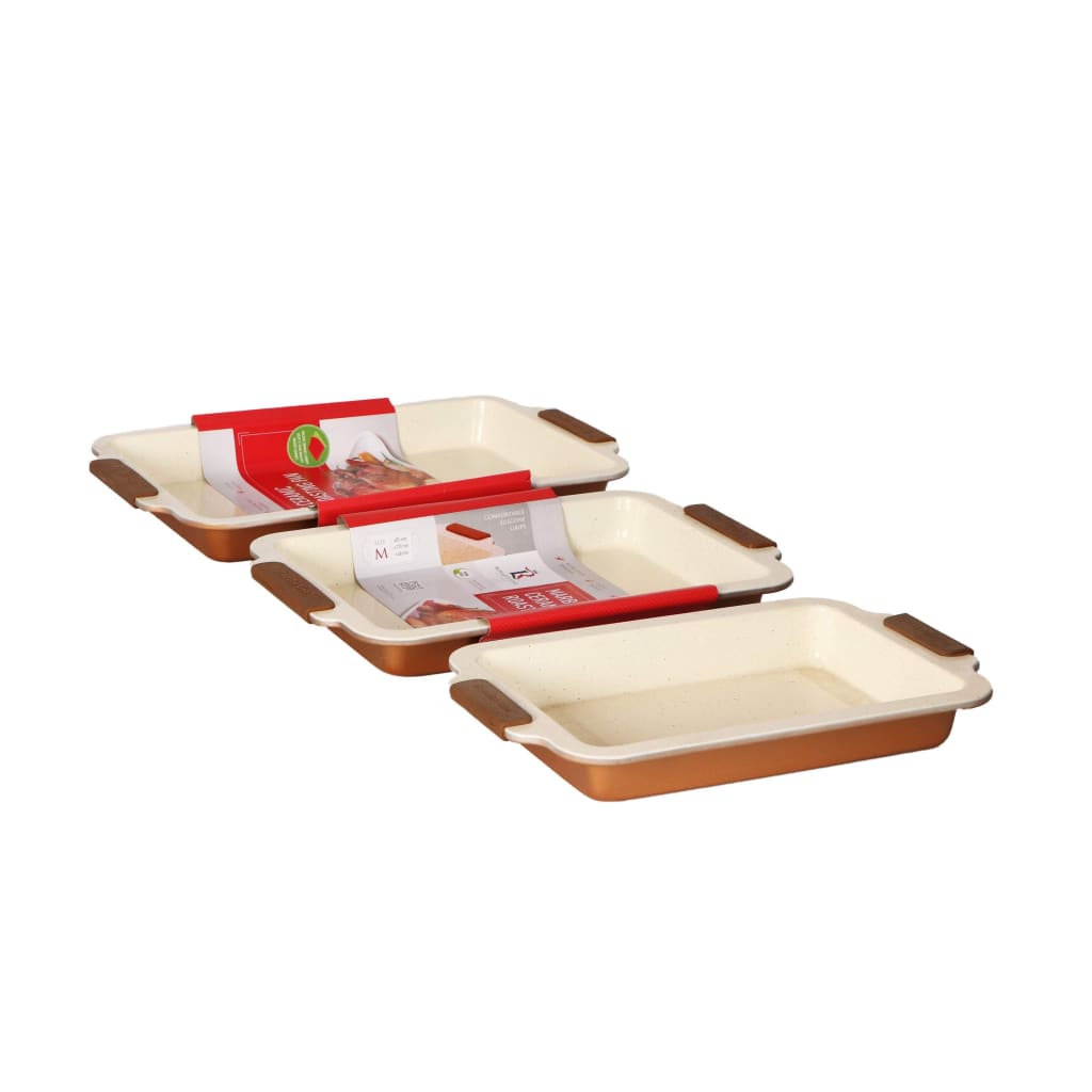 Royalty Line 3-Piece Marble Coating Baking Tray Set-Royal Brands Co-