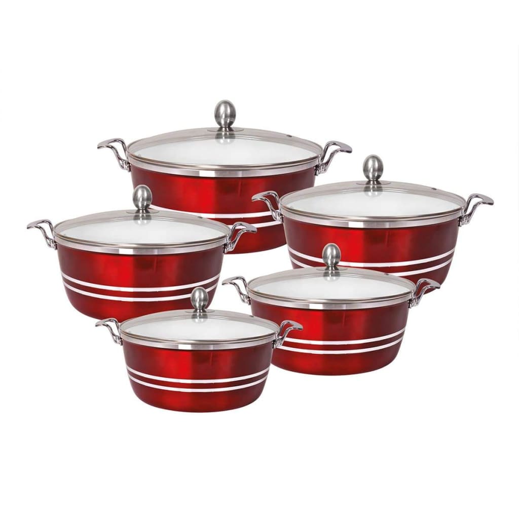 SQ Professional Metallic Aluminium Die-Cast Stockpot Set with Lids 5pc-Royal Brands Co-