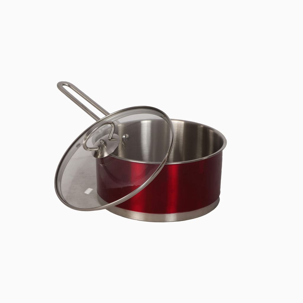 SQ Professional Metallic Die-Cast Sauce Pan Set - Red-Royal Brands Co-