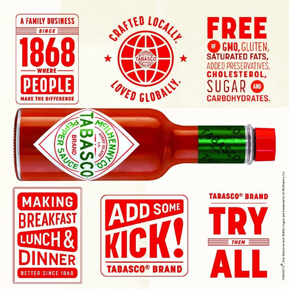 Tabasco Pepper Sauce 2 fl oz / 60 ml x 12 Bottles