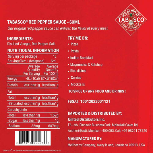 Tabasco Pepper Sauce 2 fl oz / 60 ml x 12 Bottles