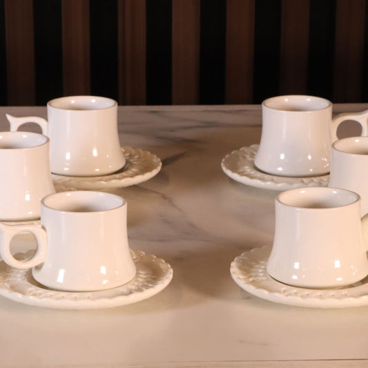 White Arabic Coffee Set - 12 Pcs