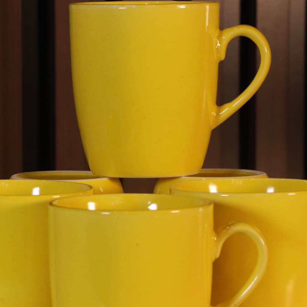 Yellow Mugs Set 12 Pcs