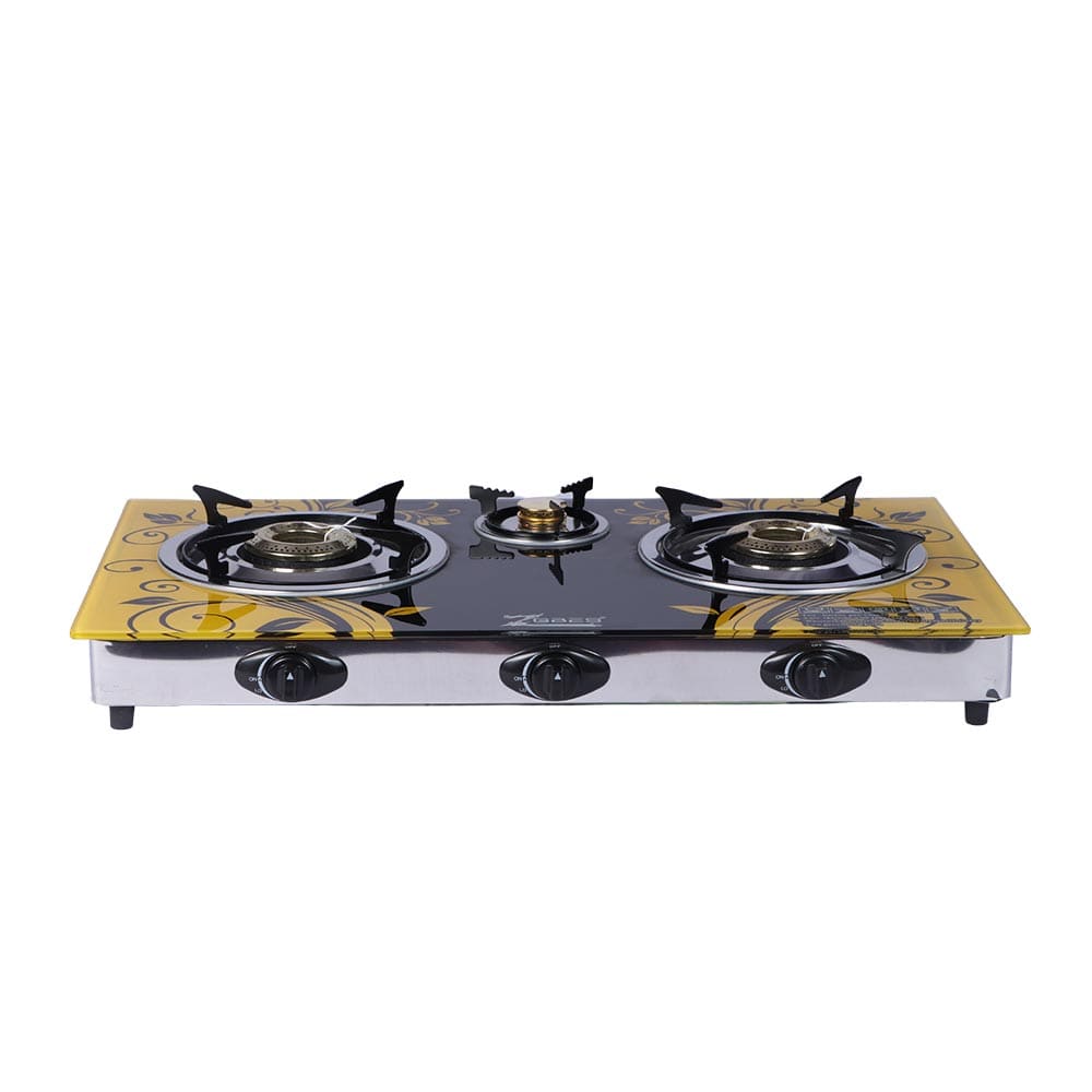 ZGBES 3 Head Top Gas Stove Yellow
