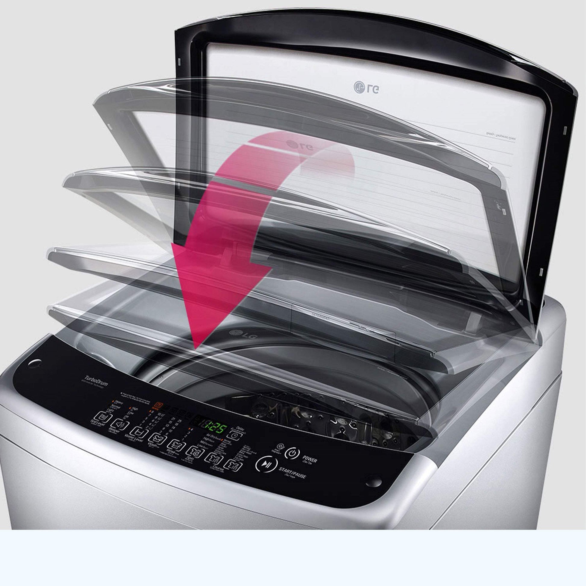 Top Load Washer, 17kg, Silver Color, Smart Inverter Control, TurboDrum™, Smart Diagnosis™-Royal Brands Co-