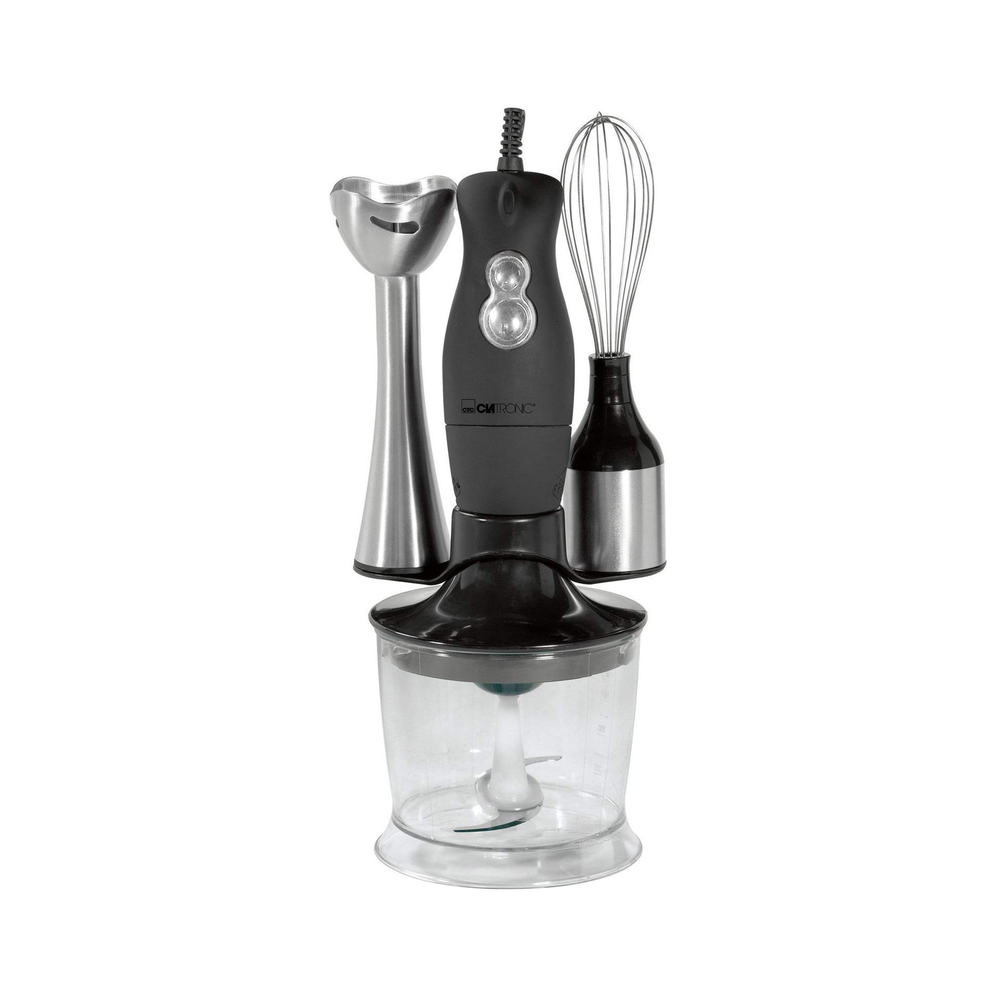 Clatronic SMS3190 Hand-held blender 200 W with blender attachment, Whisk attachment, with mixing jar Black-Royal Brands Co-