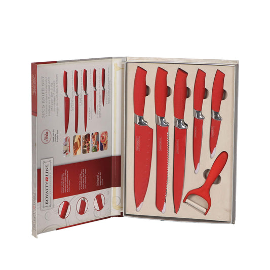 5 Royalty Line KNIFE SET WITH NON-STICK COATING + CLEAVER-Royal Brands Co-