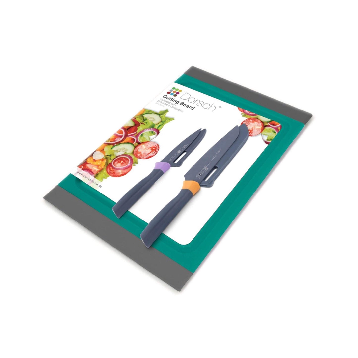Cutting Board & 2 Knives Set (Green)-Royal Brands Co-