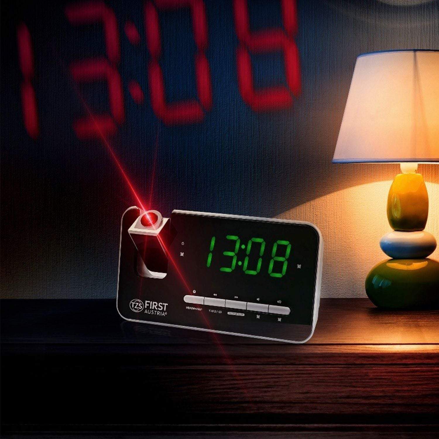 TZS First Austria FM Radio Alarm Clock | Dual Alarm | Calendar-Royal Brands Co-