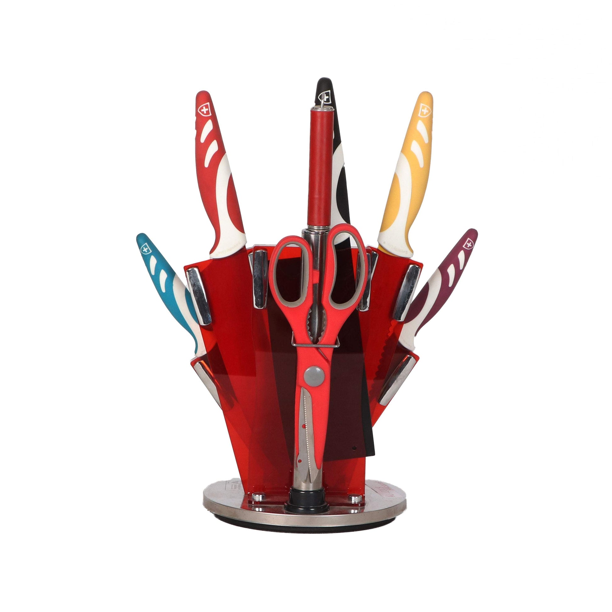 Royalty Line 8 Pieces Color Ceramic Coated Knife Set With Stand-Royal Brands Co-