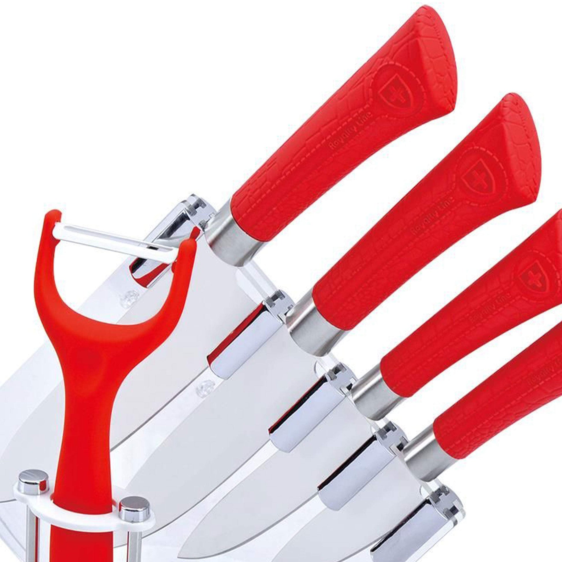 ROYALTY LINE SET 5 PIECES KNIVES + CERAMIC PEELER WITH SUPPORT-Royal Brands Co-