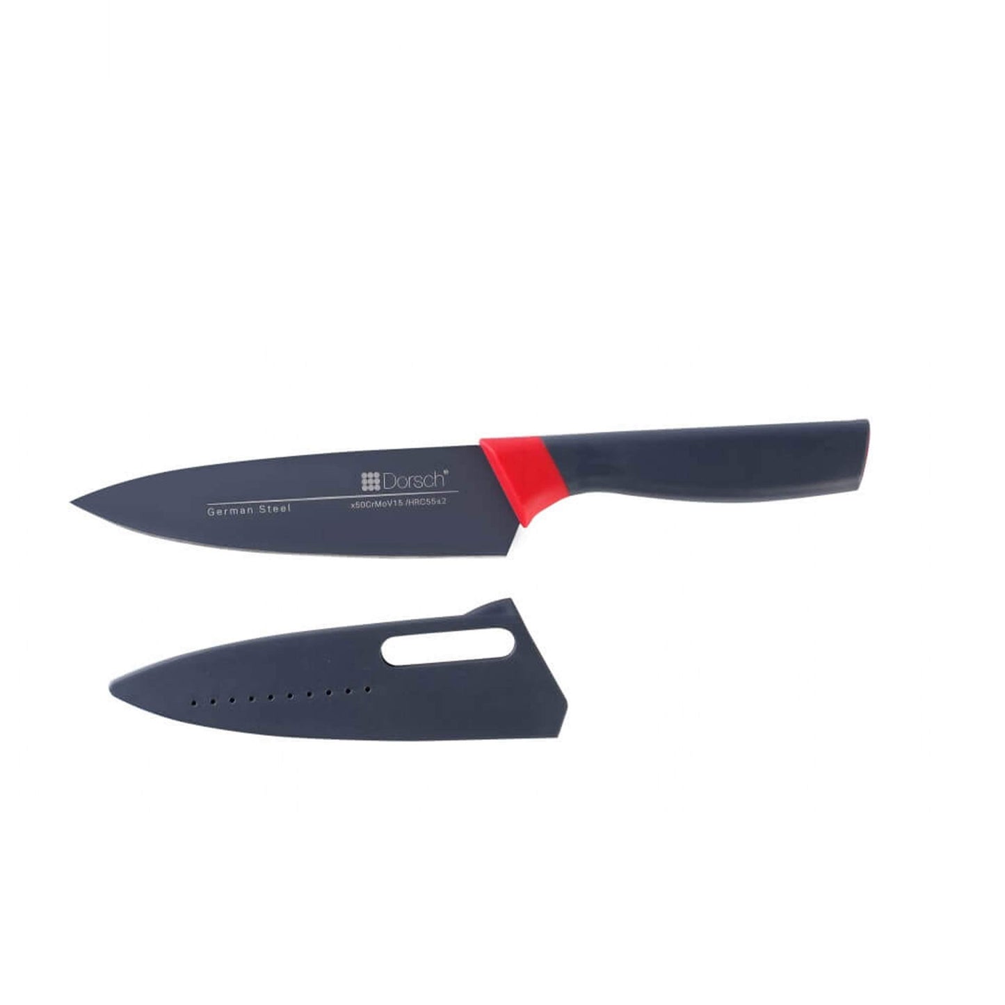 Cutting Board & Knives Set (Red)-Royal Brands Co-
