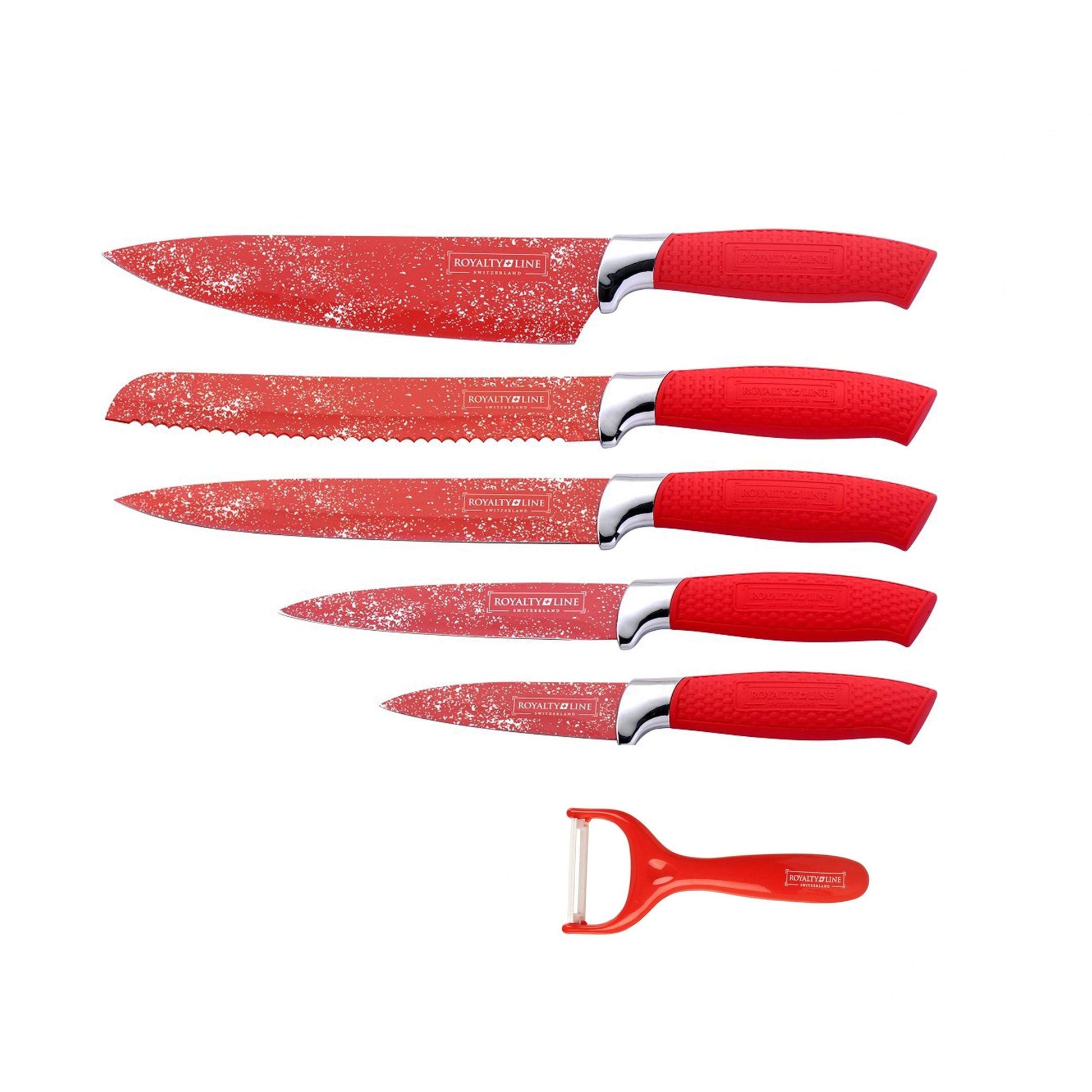 5 Royalty Line KNIFE SET WITH NON-STICK COATING + CLEAVER-Royal Brands Co-