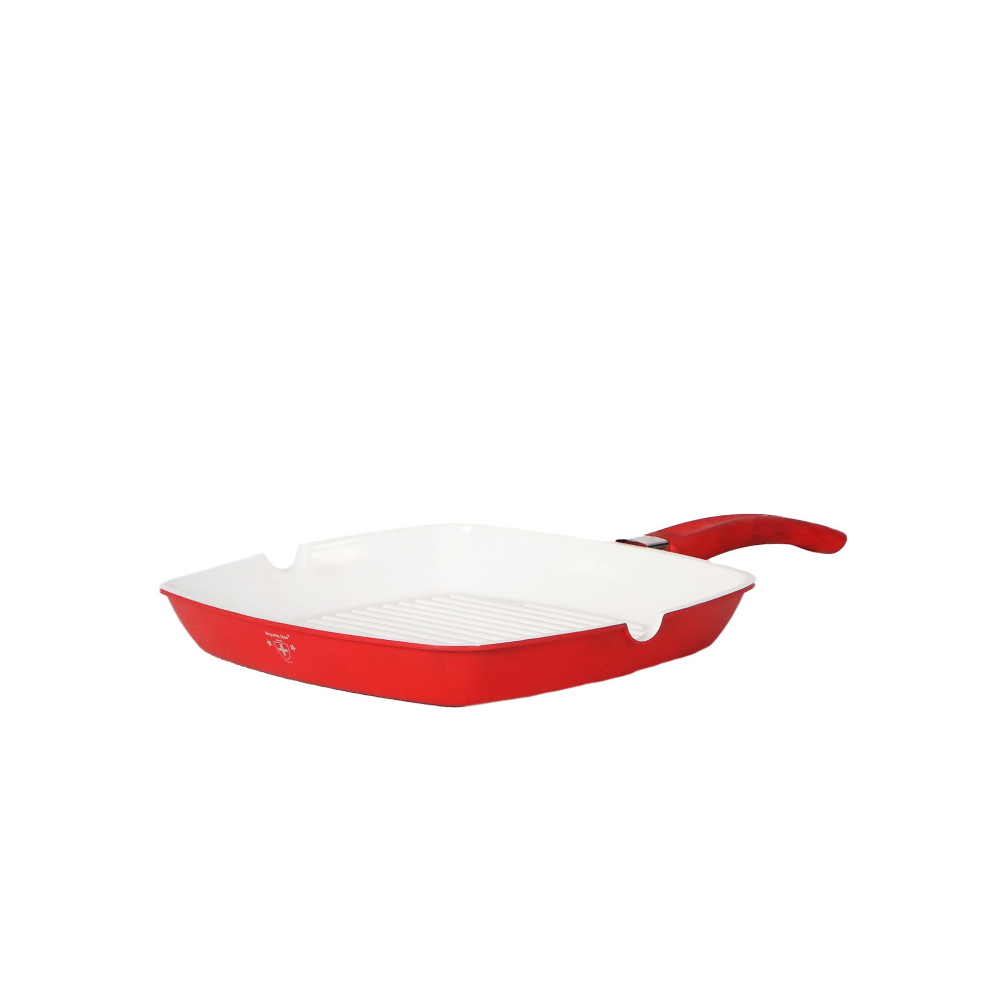 Royalty Line 28cm Ceramic Coating Grill Pan (Red)-Royal Brands Co-