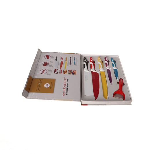 Royalty Line 5-Piece Knife Set + Peeler Non-Stick Coating-Royal Brands Co-