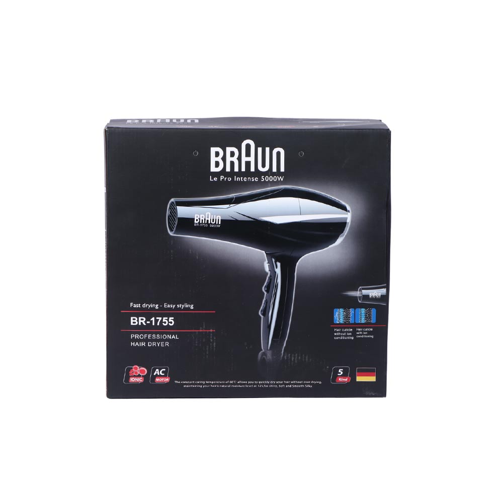 Braun Stylish Hair Dryer 5000 Watts, Black
