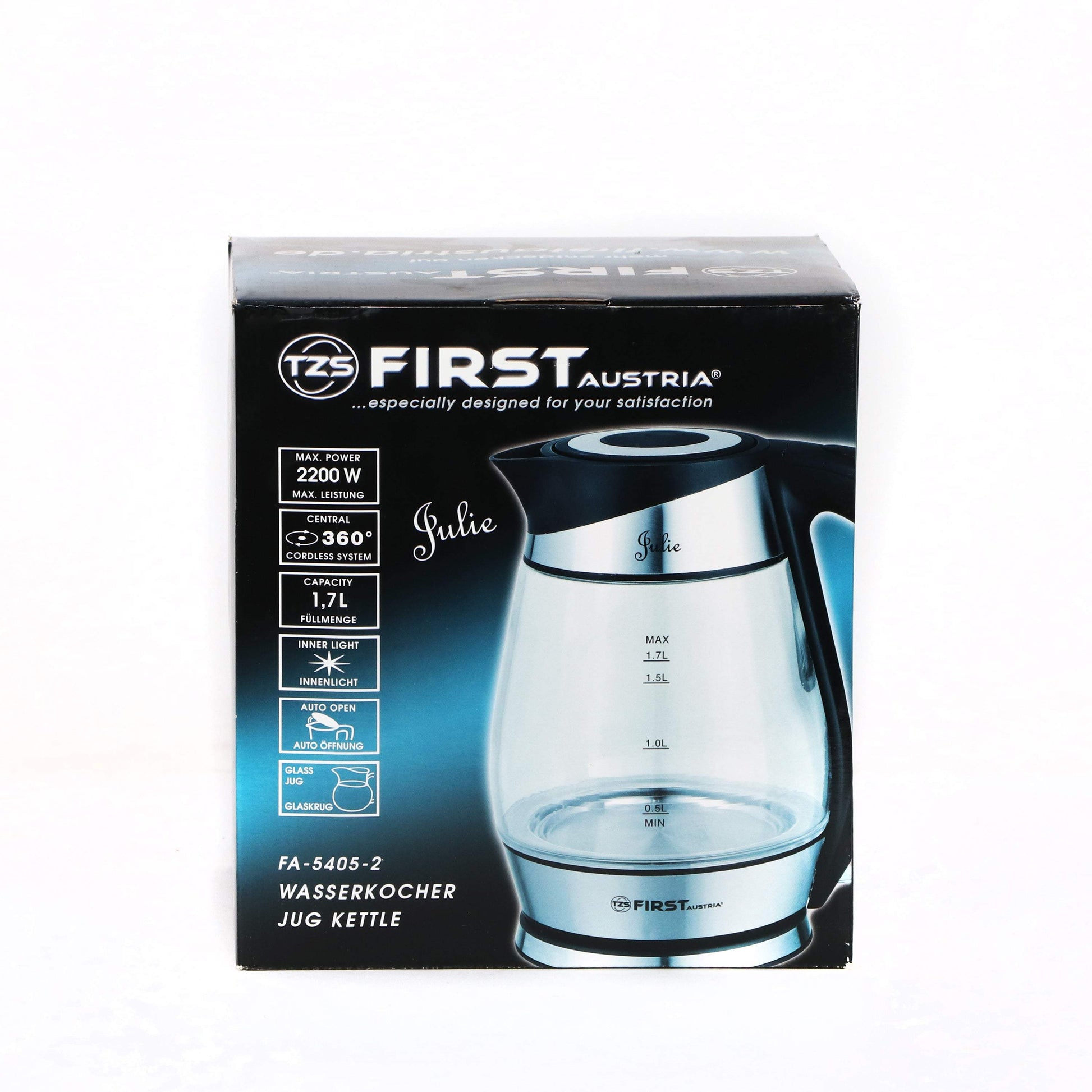 TZS First Glass kettle 2200 watts | 1.8 liters | Adjustable Temp-Royal Brands Co-