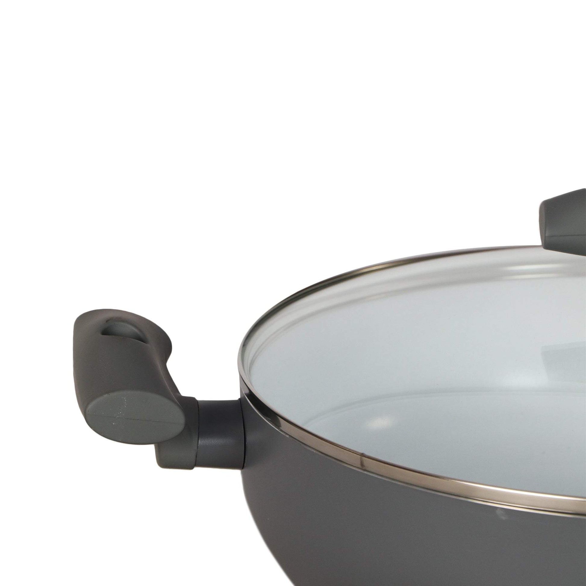 3-Piece Korkomsz Binary Cookware Set Grey/Clear Cookware Pot 2 L, Frying Pan 3.6L-Royal Brands Co-