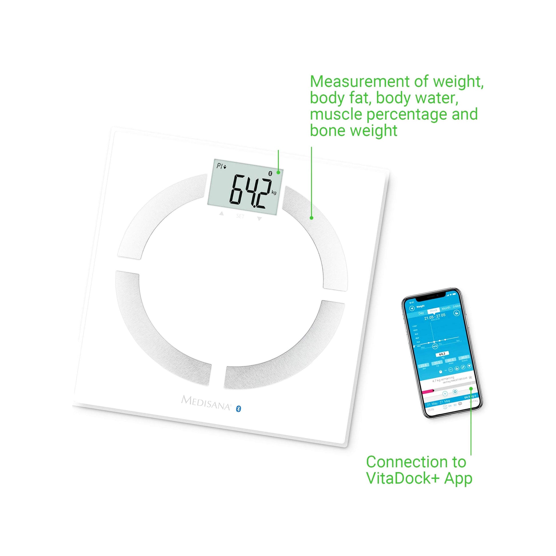 Medisana Connect Body Analysis Scale and Activity Tracker-Royal Brands Co-