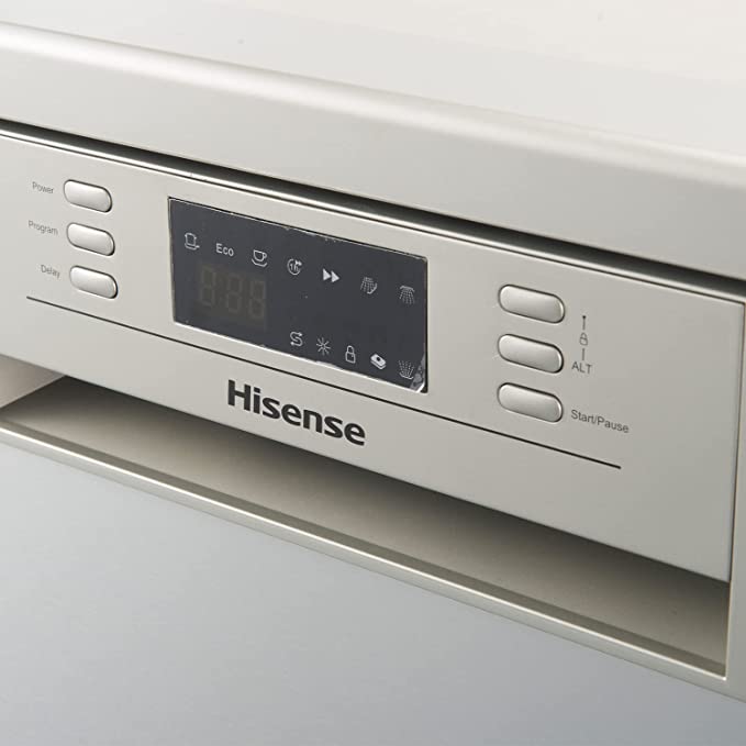 Hisense Dishwasher 14 Place Settings & 6 Programs With Eco Colour Silver Model - H14DS -1 Years Full Warranty.