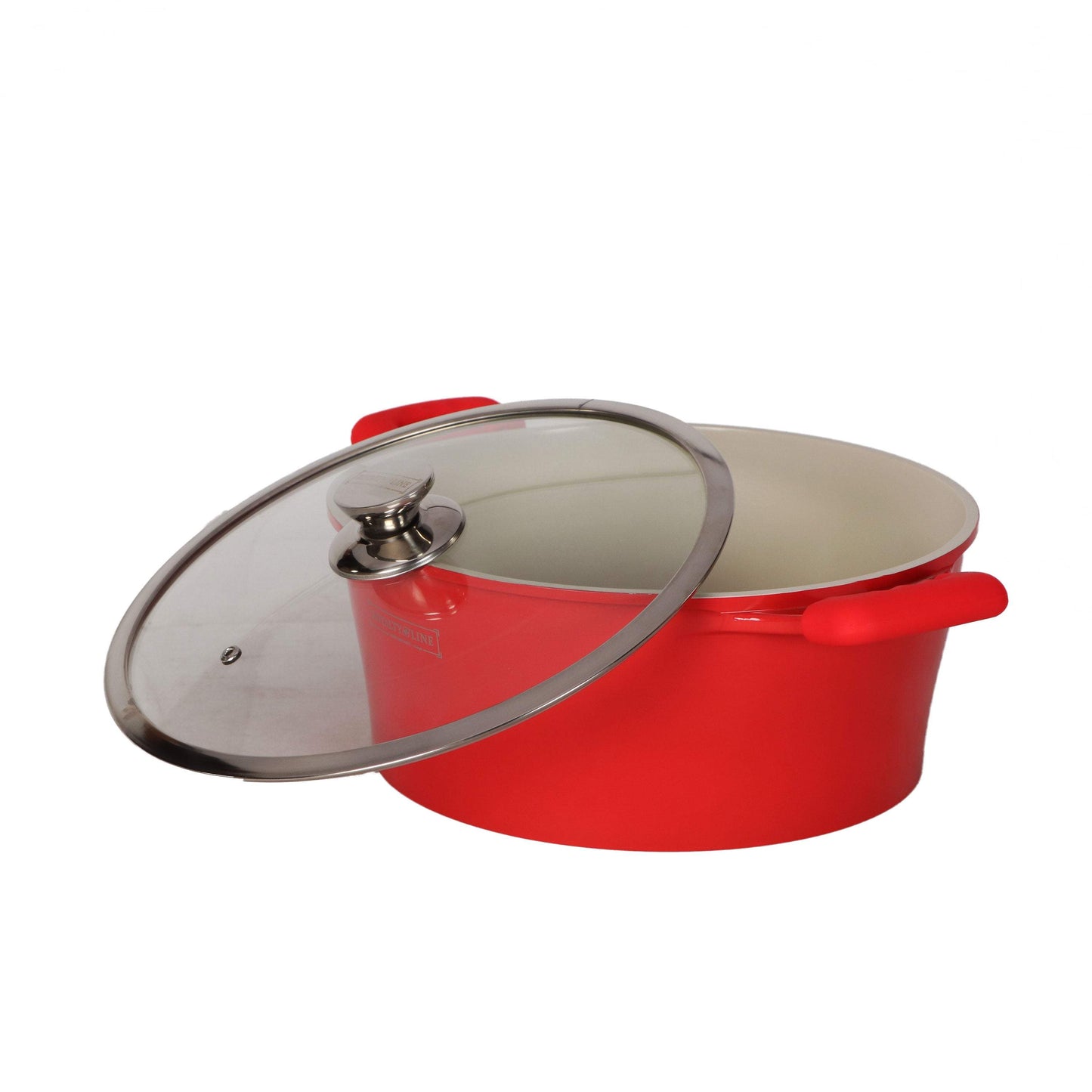 Royalty Line 16 Piece Ceramic Coating Cookware Set - Red-Royal Brands Co-