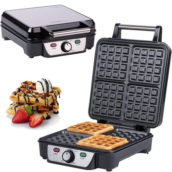 TZS First Austria Non stick waffle maker for 4 waffles 1100 W-Royal Brands Co-